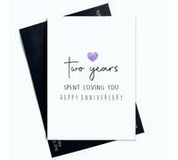 Two Years Spent Loving You Happy Anniversary For Him For Her Purple Heart Anniversary Card AP18