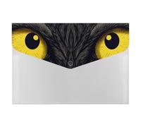 Two Yellow Eyes File Folder 6-Pocket, Waterproof Accordion File Organizer with Snap Closure, Expanding Document Holder for Office, Home
