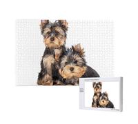 Two Yorkshire Terrier Puppies,1000 Pieces Wooden Jigsaw Family Game Jigsaw Puzzles for Adults Teens Home Decor