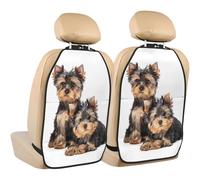 Two Yorkshire Terrier Puppies,2 Pack Car Seat Kick Mats Back Seat Protector Durable Back Seat Organiser