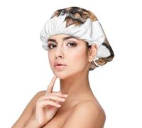 Two Yorkshire Terrier Puppies,Adult's Satin Sleeping Cap - Women's Elastic Sleep Bonnet, Adjustable Overnight Hair Cover