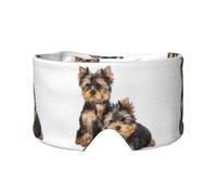 Two Yorkshire Terrier Puppies, Full Eye Covers Light Blocking Eye Mask Sleep Eye and Ear Muffs