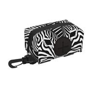 Two Zebras Facing Each Other Dog Poop Bag Pouch Portable Pet Waste Bag Holder For Walks, Hikes & Outdoor Activities