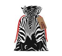 Two Zebras Facing Each Other Drawstring Gift Bags Reusable Gift Wrapping Pouches For Birthday, Wedding, Party Favours & Festive Presents