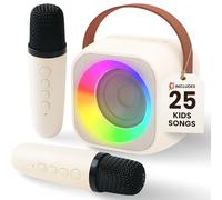 Two3Sevens Mini Karaoke Machine for Kids | Includes 25 Kids Songs | Bluetooth Speaker 2 Microphones | Birthday Easter Gifts | 2, 3, 4, 5+ Year Old Girls, Boys, & Toddlers