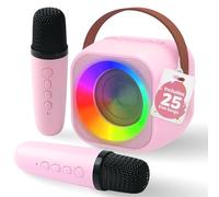 Two3Sevens Mini Karaoke Machine for Kids | Includes 25 Kids Songs | Bluetooth Speaker 2 Microphones | Birthday Easter Gifts | 2, 3, 4, 5+ Year Old Girls, Boys, & Toddlers