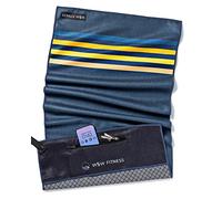 two46 WOODSANDWAVES Sports Towel Gym with Zip Pocket & Magnet - Quick Drying & Non-Slip - Microfibre Fitness Towel Sports Fitness Towel - Gym Towel & Accessories - 90 x 45 cm…
