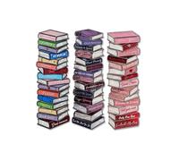 TwoDays Book Stack Stained Glass Transparent PVC Bookmarks - Romance & Fantasy Tropes Design, Dark Romance Themed Merch for Reading Women, Unique Bookish Gifts for BookTok (Set of 3, 6'' x 2'')