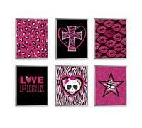 TwoDays Mcbling Room Decor Aesthetic, Trashy Y2k Posters for Girls bedroom, 2000s Hot Pink Wall Art, Emo Baddie Prints for women Apartment.(8" X 10", Set Of 6, UNFRAMED)