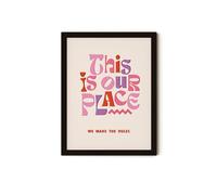 TwoDays Taylor Room Decor Aesthetic, Lyrics Poster for Bedroom, This Is Our Place Prints, Music Art Wall Decor for Girls, Large Vintage Birthday Decorations. (12" x 16", Black Framed)