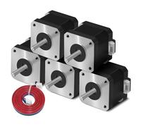 TwoEagles 5Pcs Nema17 Stepper Motor 17HS4401S 1.5A Nema 17 42BYGH 17HS4401 4 Lead for 3D Printer XYZ CNC Engraver (5PCS, 17HS4401S-XH2.54)