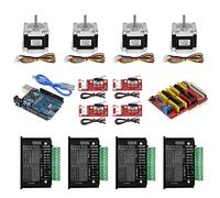 TwoEagles CNC Controller Kit with Nema 23 Stepper Motor 8.0，TB6600 Stepper Motor Driver,GRBL CNC Shield Board，Switch Endstop (Shaft Diameter: 8mm)