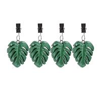 TwoFish Home Green Leaf Resin Table Cover Tablecloth Weights Clips Handicraft Tablecloth Clips S/4