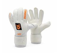 TWOFIVE | Atlanta Basic White Goalkeeper Gloves | Size 3-7 | Age 6-10+ Years | White, Orange | Durable Goalkeeper Gloves for Kids & Youth | (Size 6)