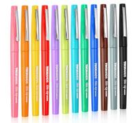 TWOHANDS Felt Tip Pens 0.7mm, Assorted Colours Fineliners, 12 Count | Fineliner Pens, No Bleed, Smooth Writing, Journaling Pen, For Planner, Coloring Books, Note Taking, Adult Art Supplies, 22004