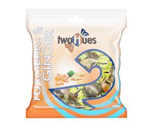 TwoHues Turmeric Ginger Hard Candy 100g (3.52oz) | HALAL | Vegetarian | Gluten FREE | Natural Herbal Candy with Bold Ginger Spice & Turmeric Infusion | Pack of 1