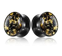 Twolobes 1 Pair Classic Ear Gauges Shiny Shards Design for Stretched Ears Hypoallergenic 316 Stainless Steel Ear cuff Tunels plugs 00G 8mm-16mm(0G-5/8'') Body Piercing Jewelry, 9/16" (14mm), Metal, no