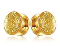 Twolobes 1 Pair Classic Ear Gauges Shiny Shards Design for Stretched Ears Hypoallergenic 316 Stainless Steel Ear cuff Tunels plugs 00G 8mm-16mm(0G-5/8'') Body Piercing Jewelry, 1/2" (12mm), Metal, no