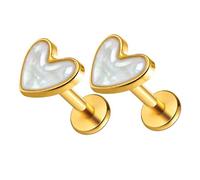 Twolobes 16G 2Pcs Titanium Nose stud,Threadless for Ear Cartilage Helix Rook, 6mm bar, Titanium, no gemstone