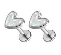 Twolobes 16G 2Pcs Titanium Nose stud,Threadless for Ear Cartilage Helix Rook, 8mm bar, Titanium, no gemstone
