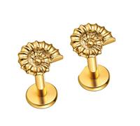 Twolobes 16G Threadless Flatback Studs for NOSE EAR ASTM F136 Titanium 2Pcs, 7mm bar, Titanium, no gemstone