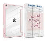 TWOLSKOO Case for iPad Air 11-inch (M3 2025 / M2 2024), Clear Acrylic Back with TPU Bumper, Pencil Holder, Trifold Stand, Auto Sleep/Wake, Guest Check