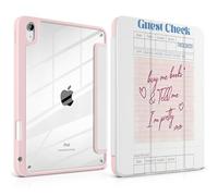 TWOLSKOO for iPad 11th & 10th Gen Case with Pencil Holder, Trifold Stand, Auto Sleep/Wake, Clear Acrylic Back with TPU Bumper, for iPad 11-inch (2025, A16 Chip) & 10.9-inch (2022), Guest Check