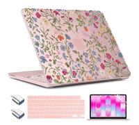TWOLSKOO for MacBook Neo 13 inch Case 2026 A3404 A18 Pro Chip, Plastic Hard Shell Pattern Case with Type C Adapter, 2 Webcam Covers, Keyboard Cover & Screen Protector, Floral Bugs
