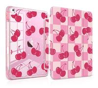 TWOLSKOO Glitter Case for iPad 10.2 Inch (9th/8th/7th Gen 2021/2020/2019), Acrylic Clear Back with Soft TPU Bumper, Trifold Stand Cover with Pencil Holder, Auto Sleep/Wake, Rose Vine