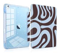 TWOLSKOO Glitter Case for iPad 10.2 Inch (9th/8th/7th Gen 2021/2020/2019), Acrylic Clear Back with Soft TPU Bumper, Trifold Stand Cover with Pencil Holder, Auto Sleep/Wake, Patchwork Bows