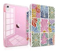 TWOLSKOO Glitter Case for iPad Air 11 inch M3 2025 / M2 2024 & iPad Air 5th/4th Gen 10.9 inch, Hard Acrylic Back with Pencil Holder, Slim Trifold Stand Folio Cover, Auto Sleep/Wake, Vibrant Florals