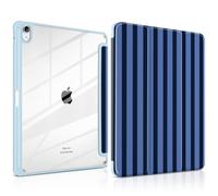 TWOLSKOO Hybrid Case for iPad Air 13-inch M4/M3/M2, Dark Blue Stripes | Fits iPad Air 13" M4/M3/M2 (2026-2024). Pencil Holder, Trifold Stand, Auto Sleep/Wake, Shockproof TPU Bumper, Clear Back.