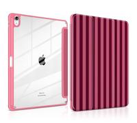 TWOLSKOO Hybrid Case for iPad Air 13-inch M4/M3/M2, Dark Pink Stripes | Fits iPad Air 13" M4/M3/M2 (2026-2024). Pencil Holder, Trifold Stand, Auto Sleep/Wake, Shockproof TPU Bumper, Clear Back.