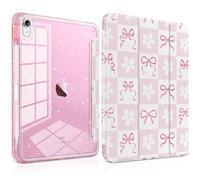 TWOLSKOO Sparkly Case for iPad 11th Gen 11" 2025 (A16) & iPad 10th Gen 10.9" 2022, Glitter Hard Acrylic Back with Pencil Holder, Slim Trifold Stand Folio Cover, Auto Sleep/Wake, Bows & Daisy