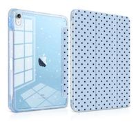 TWOLSKOO Sparkly Case for iPad 11th Gen 11" 2025 (A16) & iPad 10th Gen 10.9" 2022, Glitter Hard Acrylic Back with Pencil Holder, Slim Trifold Stand Folio Cover, Auto Sleep/Wake, Blue Polka Dot