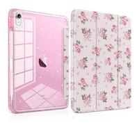 TWOLSKOO Sparkly Case for iPad 11th Gen 11" 2025 (A16) & iPad 10th Gen 10.9" 2022, Glitter Hard Acrylic Back with Pencil Holder, Slim Trifold Stand Folio Cover, Auto Sleep/Wake, Roses