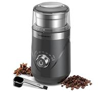 TWOMEOW Coffee Grinder, Adjustable Electric Spice Grinder with Stainless Steel Blade and Removable Grinding Cup for Coffee Beans, Nuts, Spices, Grains, 80g, Grey