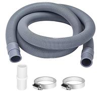 twoonto Drain Hose Extension for Washing Machines, 2.5M Universal Washing Machine Hose, Drain Hose Dishwasher Extension Set Including Hose Connector and Hose Clamps