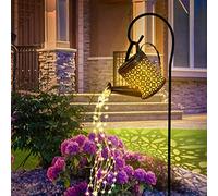 twoonto Solar Watering Can Lights, Garden Ornaments Outdoor Light | Waterproof Solar Lights Garden Lamp, LED Star Shower Art Light with Bracket, Decoration for Garden Patio Lawn Yard