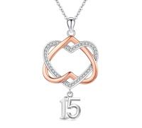 Twoowl Sweet 15 Gifts for Girls Daughter 925 Sterling Silver 15th Birthday Necklace for Women Sister Mothers Day Christmas Anniversary Jewellery