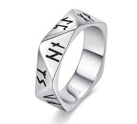 Twoowl Viking Ring 925 Sterling Silver Nordic Rune Rings Pagan Amulet Ring Viking Wedding Band Ring Jewellery Gifts for Men Women(#10)…