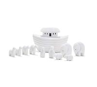 Two's Company 11-Piece Miniature Noah's Ark Animals Figurine Set, White