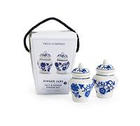 Two's Company Chinoiserie Mini Ginger Jar Salt and Pepper Shaker Set in Gift Box
