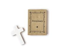 Two's Company Cross Matchbox in Gift Box, Porcelain, 1.37-inches Height