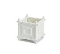 Two's Company Faux Bamboo Cachepot, 7.75-Inch, White, Ceramic