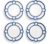 Two's Company Set of 4 Blue Bamboo Touch Accent Plate
