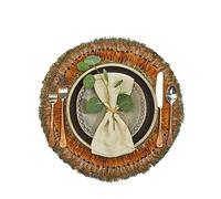 Two's Company Set of 6 Pheasant Park Round Decorative Mats