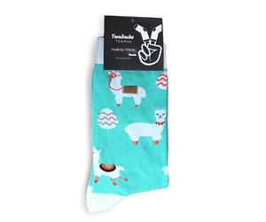 TwoSocks Easter Socks Men Women & Men's Stockings Easter Socks Cotton One Size Easter Gift, Easter Alpaca, One Size