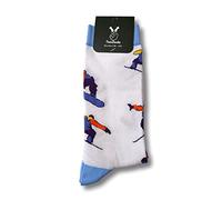 TwoSocks Santa Claus Socks Men & Women Funny and Funny Stockings Gift Cotton One Size, snowboard/ski, One Size