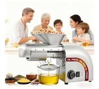 twostronking Olive Oil Press Machine, 1250w Commercial Oil Press, 95% Oil Yield, Adjustable from 0-300℃, With Safety Net and Heat-Resistant Gloves, Heat-Resistant Gloves, For Home or Commercial Use